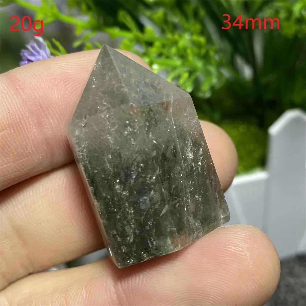 Natural Ghost Phantom Quartz Crystal Hexagonal Tower Obelisk, Spiritual Meditation, Reiki, Gift Stone, Home Decor, Parallel Import