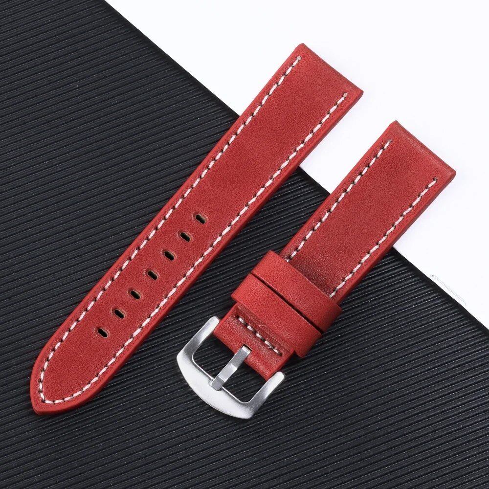 Leather watch band, sports vintage style, compatible with Omega and Seiko, 18mm, 20mm, 22mm, and 24mm, for men and women, smartwatch bracelet, sizes: Parallel import