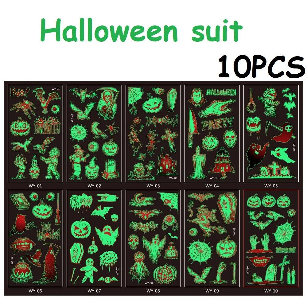 10-Pack Waterproof Temporary Tattoo Stickers for Kids and Soccer Fans, Fake Tattoos for Adults and Kids, Arm Covers, Color: Parallel Import