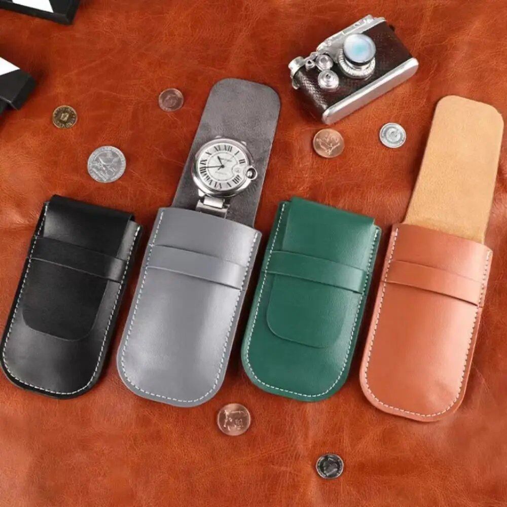Watch Storage Bag, Watch Accessories, Dustproof Gift Bag, Flannel & Leather, Jewelry Storage, Watch Case, Gift, Multicolor, Parallel Import
