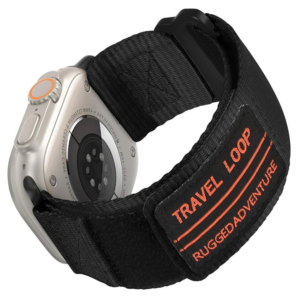 Nylon Strap for Apple Watch Ultra - Compatible with 49mm, 45mm, 44mm, and 42mm iWatch Series 9/8/7/6/5/4/SE. Durable Nylon Sport Loop Band. Band Color: Parallel Import.