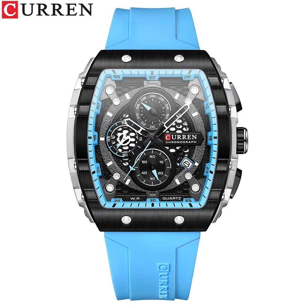Karen Top Brand Men's Watch, Luxury Square Quartz Movement, Waterproof, Luminous Chronograph with Date Display; Ships from: Parallel Import