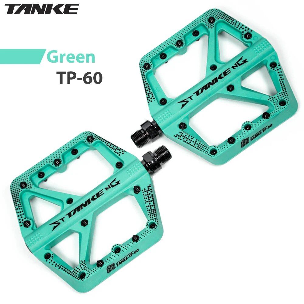 Tanke MTB Bicycle Nylon Pedals, Wide Design, Non-Slip, DU+1 Bearings, Mountain Bike and Off-Road Cycling Accessories, Universal BMX Platform, Colors Available, Parallel Import