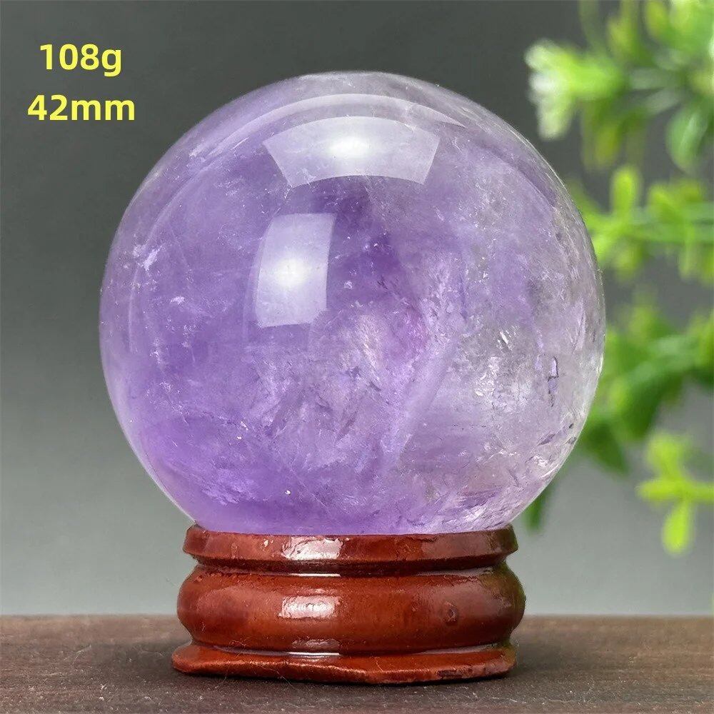 天然アメジスト ボール 水晶玉 ホームオフィスデコレーション エネルギー ウィッカ レイキ スピリチュアル 瞑想 魔術 占い カラー: 並行輸入品