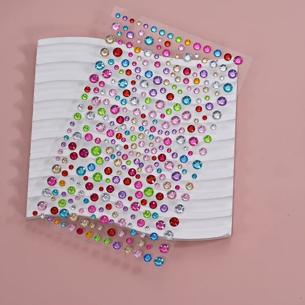 1/5 Random Color Glitter Face Tattoo Stickers for Kids, Sparkly Diamonds, for Costume Parties, Makeup, DIY Tattoo Decals, Parallel Import