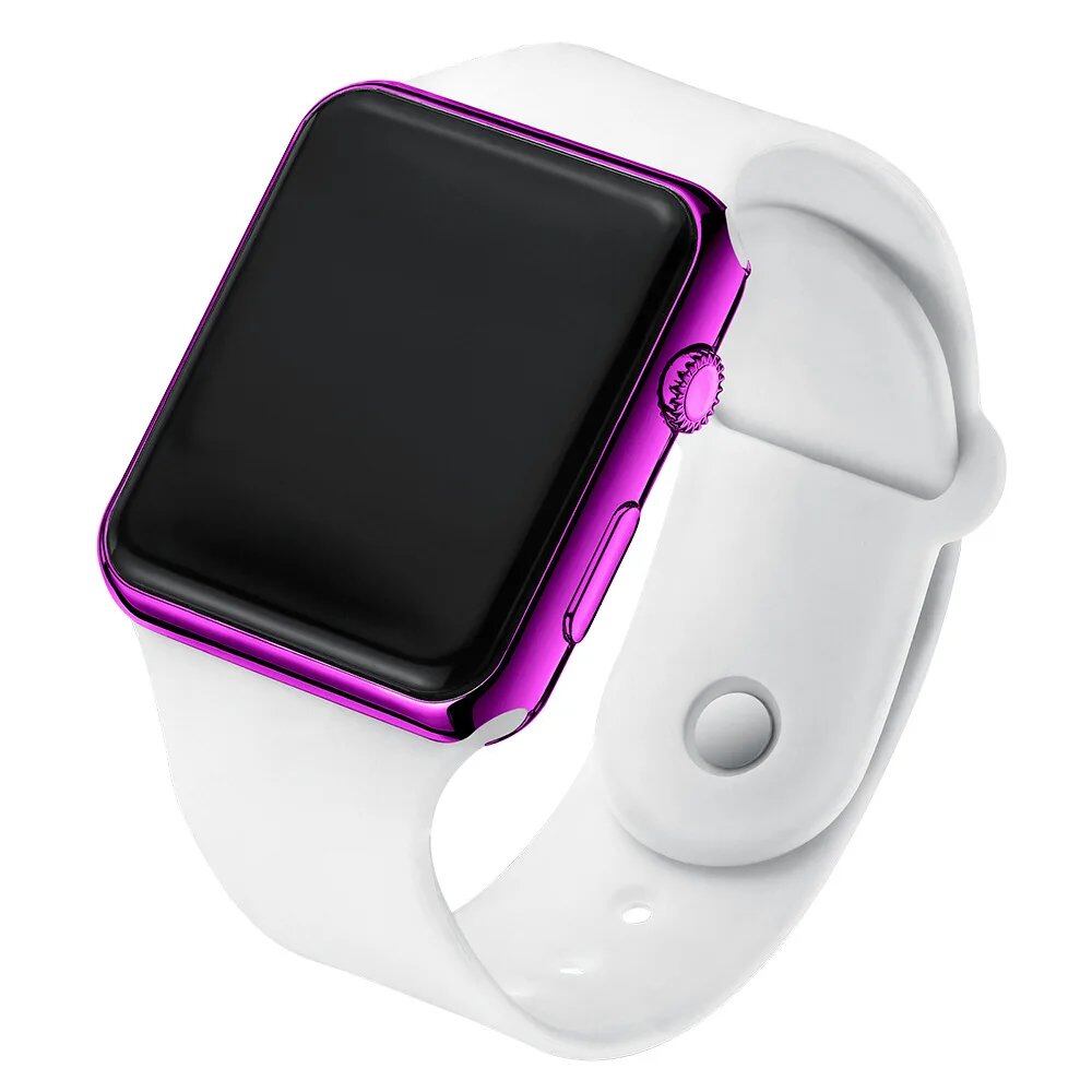 New Digital Watch for Men and Women, Electronic, Square Shape, LED Sports Watch, Stylish, Casual, Simple, Silicone, Women's Clock, Parallel Import