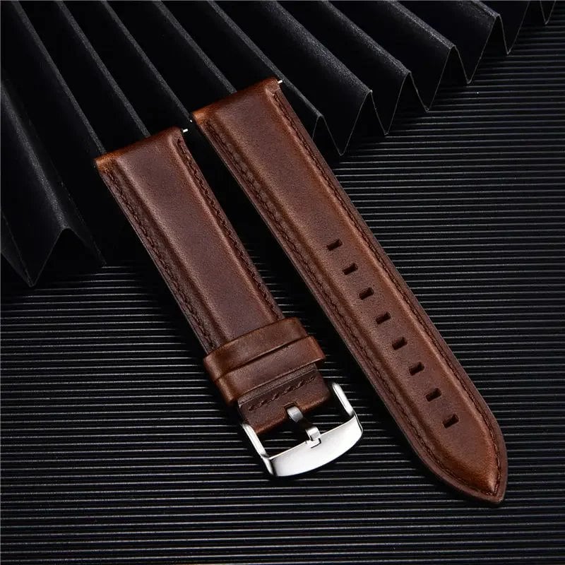 Quick Release Leather Watch Band, 18mm, 20mm, 22mm, Business Watch Strap, Black, Brown, Soft Bracelet, Watch Accessories, Band Color: mm, Parallel Import
