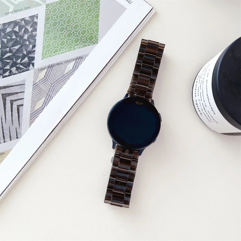 20mm/22mm Clear Glacial Link Bracelet Strap for Samsung Galaxy Watch 6/5/Pro/4/Classic/Active 2, Compatible with Huawei GT2/2e/3/Pro/4, Band Color: Watch Band, Parallel Import