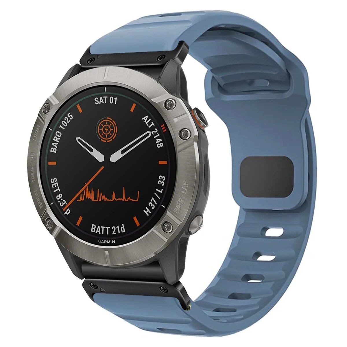 QuickFit Silicone Strap for Garmin Fenix 8, E, 7, 7X, 6X, Pro, 5X Plus, Epic, Pro Gen 2, 47mm, 51mm, Enduro 3, Gapless, 22mm, 26mm, Watch Band, Size: 2; Ships from: Parallel Import