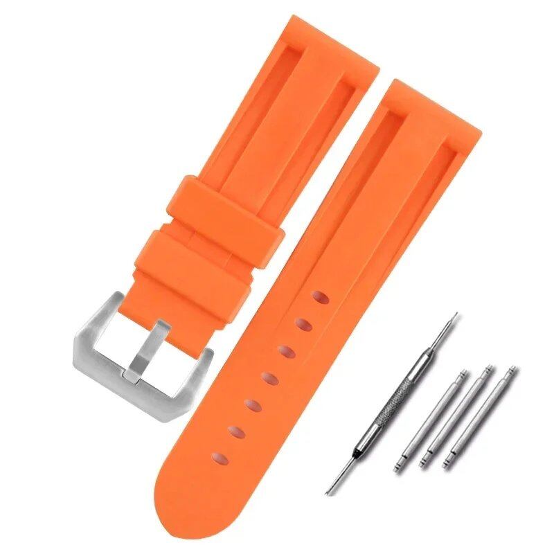 Silicone watch band compatible with Panerai, 20mm, 22mm, 24mm, 26mm, sports replacement strap, compatible with Omega, men's and women's rubber bracelet, band color: mm, parallel import