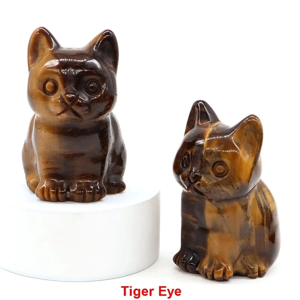1.8-inch Natural Stone Cat Figurine, Handmade Animal Sculpture, Healing Crystal Amethyst, Craft, Chakra Meditation, Home Decor, Gift, Size: 1 Piece; Parallel Import