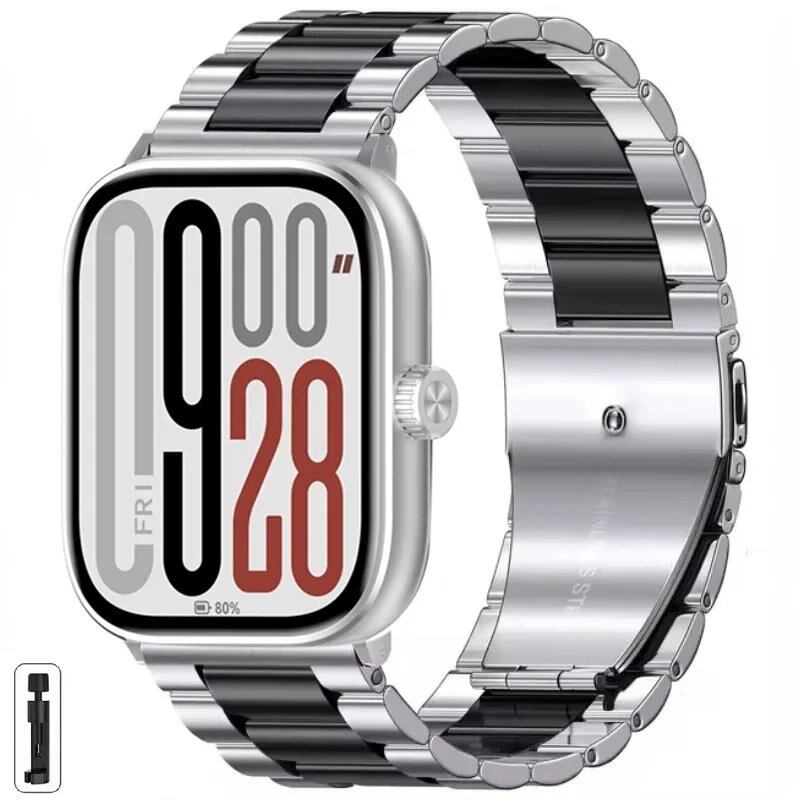 Adjustable Stainless Steel Metal Strap for Redmi Watch 5/Redmi Watch 4, Xiaomi Mi Band 9 Pro/Mi Band 8 Pro, Parallel Import