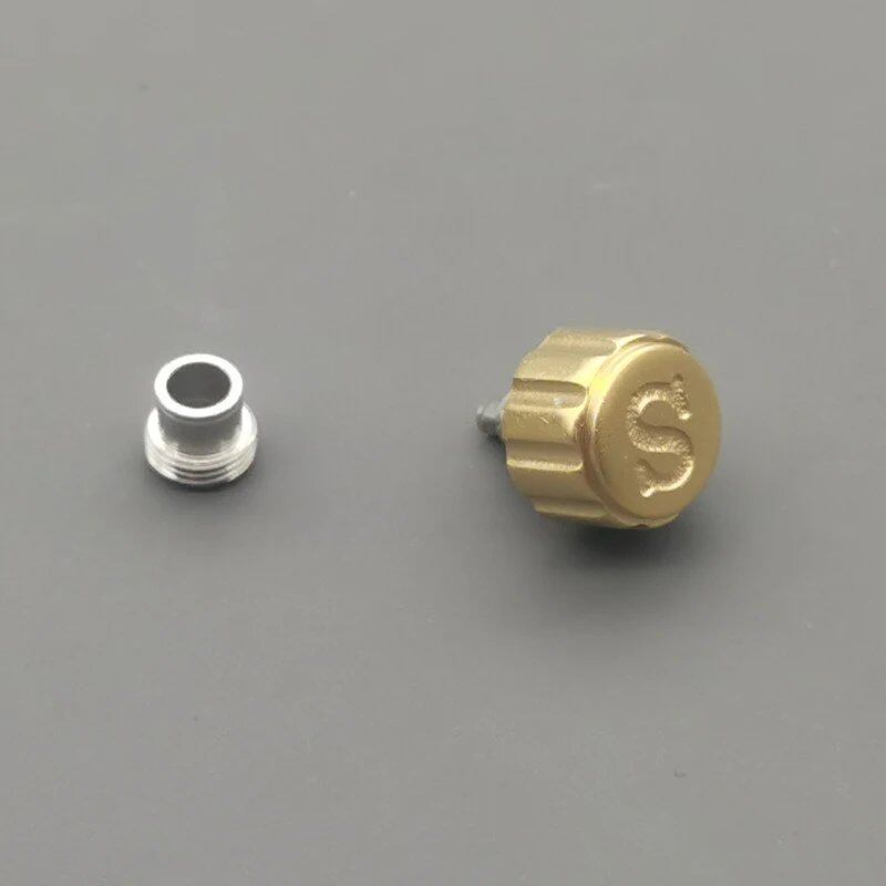 "MOD SKX007 SKX009 Watch Case Crown - Compatible with NH35 and NH36 Movements, S Logo, Polished Finish, Silver/Gold/Rose/Black/Blue Crown Parts" Parallel Import