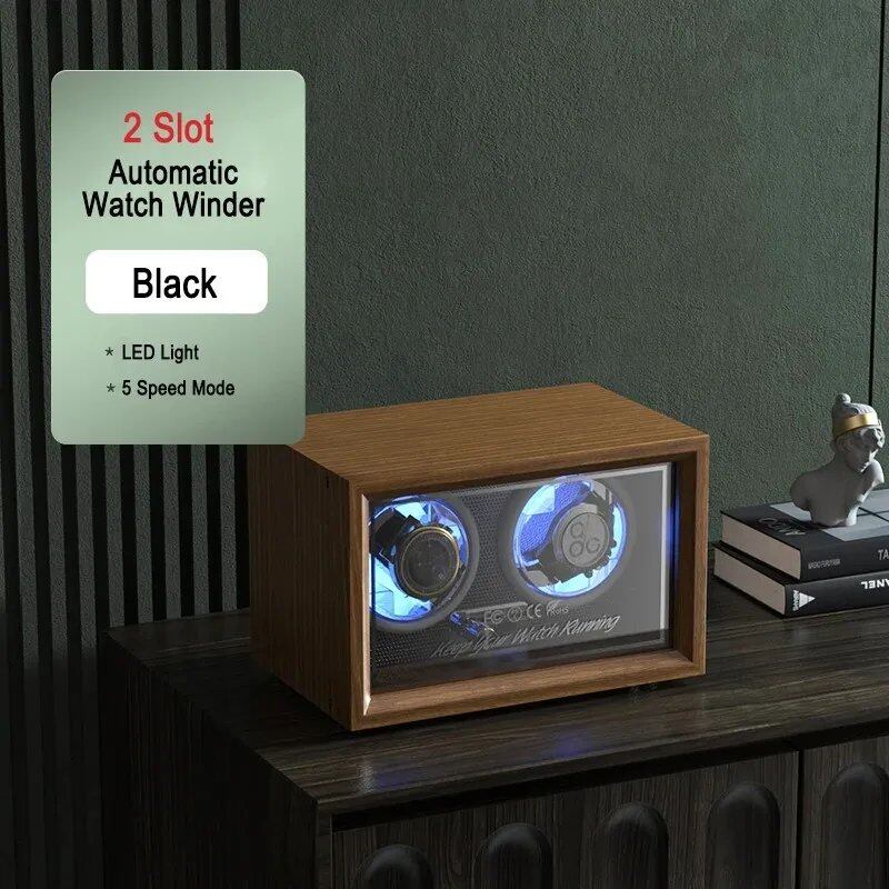 IBBETON Luxury Wooden Watch Winder, High-End 2, 4, or 6 Slot Automatic Watch Box with Mabuchi Silent Motor, Watch Storage Cabinet, Parallel Import