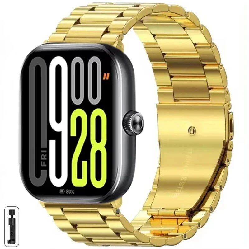 Adjustable Stainless Steel Metal Strap for Redmi Watch 5/Redmi Watch 4, Xiaomi Mi Band 9 Pro/Mi Band 8 Pro, Parallel Import