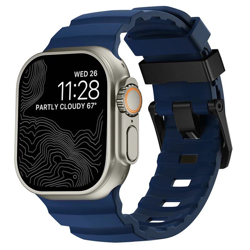 Sport Silicone Band & Titanium Metal Bracelet Strap for Apple Watch Ultra 2/10/9/8/7/6/SE/5/4 - Compatible with iWatch 42mm/44mm/45mm/46mm/49mm Band Colors: mm Parallel Import