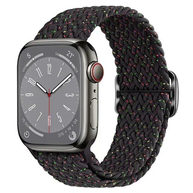 Apple Watch Ultra 2用ナイロンストラップ バンド 49mm 40mm 44mm 41mm 38mm 45mm 伸縮ブレイデッドループ リストバンド iWatch Series 9/8/7/6/SE/5/4対応 バンドカラー:mm 並行輸入品