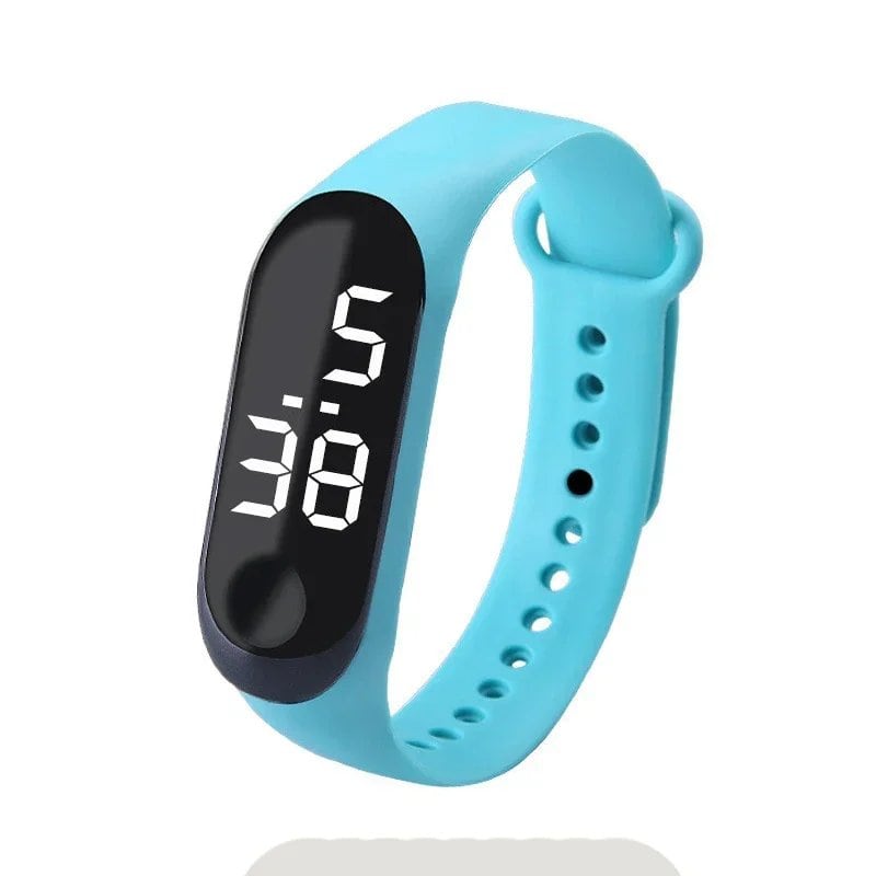 Kids' Fashion Sports Watch, Waterproof LED Digital Wristwatch with Ultra-Lightweight Silicone Slap, Unisex, for Kids and Teens, Parallel Import