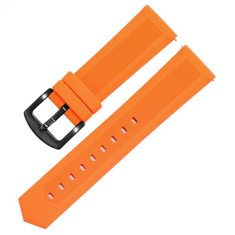Rubber strap for Tag Heuer and Seiko watches, 18mm, 20mm, 22mm, 24mm, black, blue, orange, compatible with all brands. Watch band accessories. Band color: mm. Parallel import.