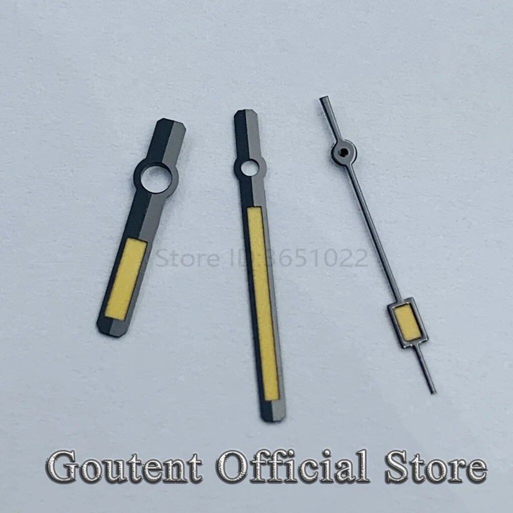 Gout Black Watch Hands Compatible with NH35 and NH36 Movements, Green Luminous, Parallel Import