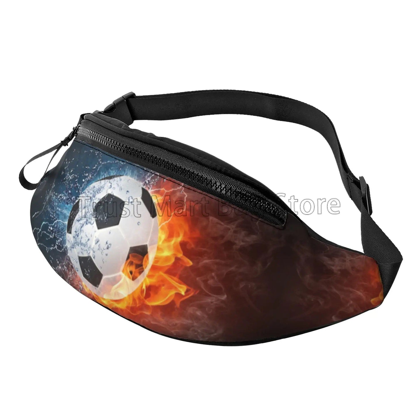 Soccer Ball Design Fanny Pack, Unisex, Casual Waist Bag for Running, Hiking, Travel, Walking, Sports, and Fishing. Color: Imported.
