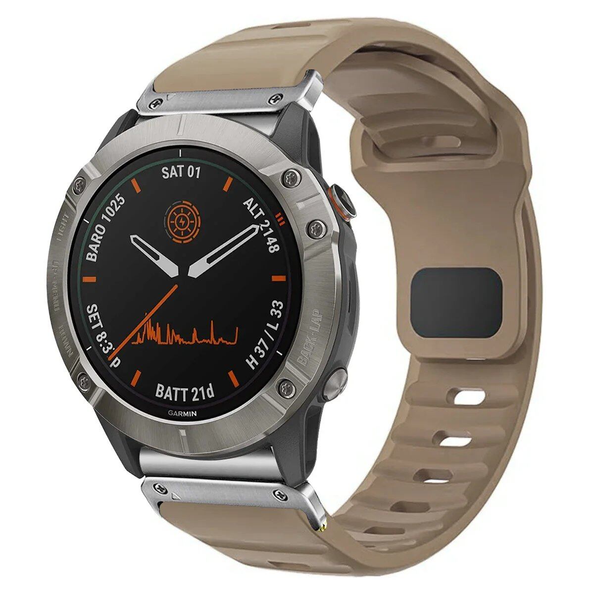 QuickFit Silicone Strap for Garmin Fenix 8, E, 7, 7X, 6X, Pro, 5X Plus, Epic, Pro Gen 2, 47mm, 51mm, Enduro 3, Gapless, 22mm, 26mm, Watch Band, Size: 2; Ships from: Parallel Import