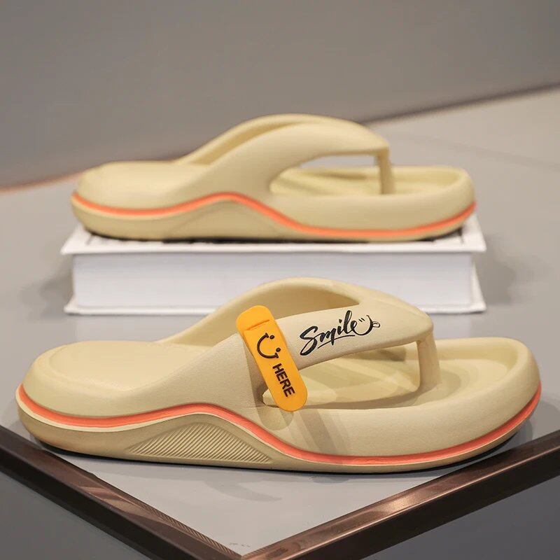Men's Summer Flip-Flops, Soft-Soled EVA Slippers, Outdoor, Casual, Beach Shoes, Indoor, Non-Slip Bathroom Sandals, Parallel Import
