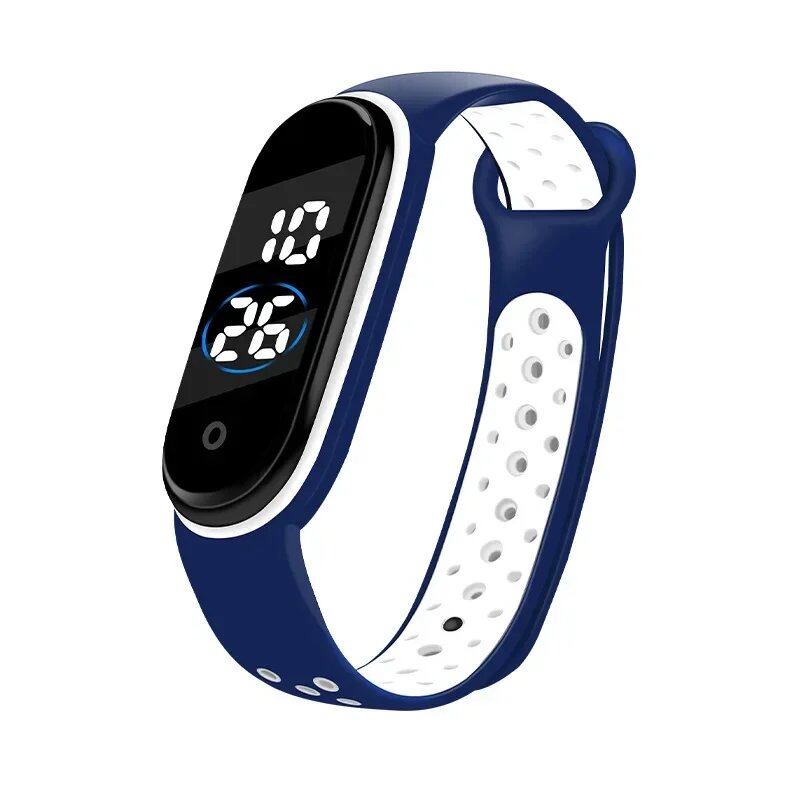 Kids' Fashion Sports Watch, Waterproof LED Digital Wristwatch with Ultra-Lightweight Silicone Slap, Unisex, for Kids and Teens, Parallel Import