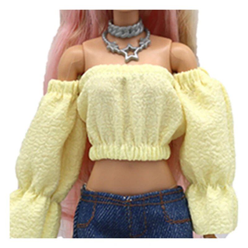 1/6 Scale BJD Doll Clothes Set (Puff Sleeve Shirt, Skirt, and Shorts) for 30cm (11.5 inch) Dollhouse Accessories; Size: One Piece Only, Parallel Import