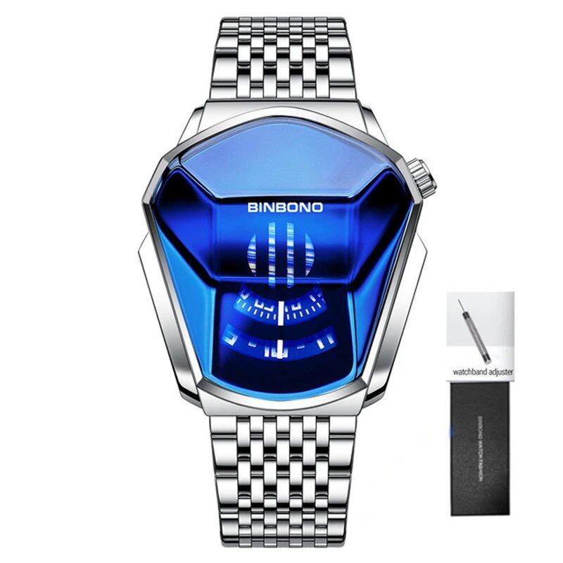 Men's Dominating Black Bike Concept Watch with Trendy Large Dial and Technology Style, Includes Box, Parallel Import