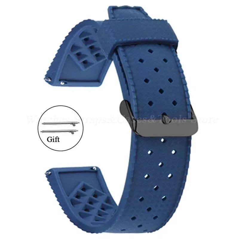 Premium-grade Tropic Silicone Watch Strap, 20mm, 22mm, Seiko, Oris, Omega, Quick Release, Diving, Waterproof, Rubber Bracelet, Band Color: mm, Parallel Import