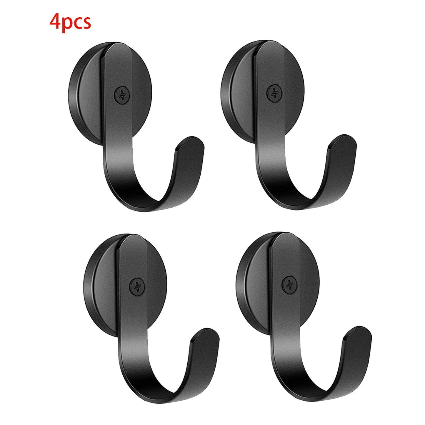 Set of 1, 2, or 4 Strong Magnetic Hooks for Large Refrigerator Doors, Fits Kitchen, Office, Garage, and Gym Lockers, Heavy-Duty Hooks, Imported