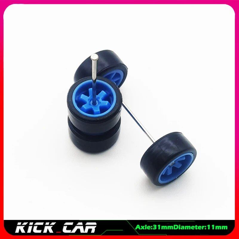 1/64 scale model car wheels with rubber tires, set of 4, ABS plastic, basic conversion parts for Hot Wheels, Tomica, and Mini GT. Color: WTS. Ships from: Parallel import.