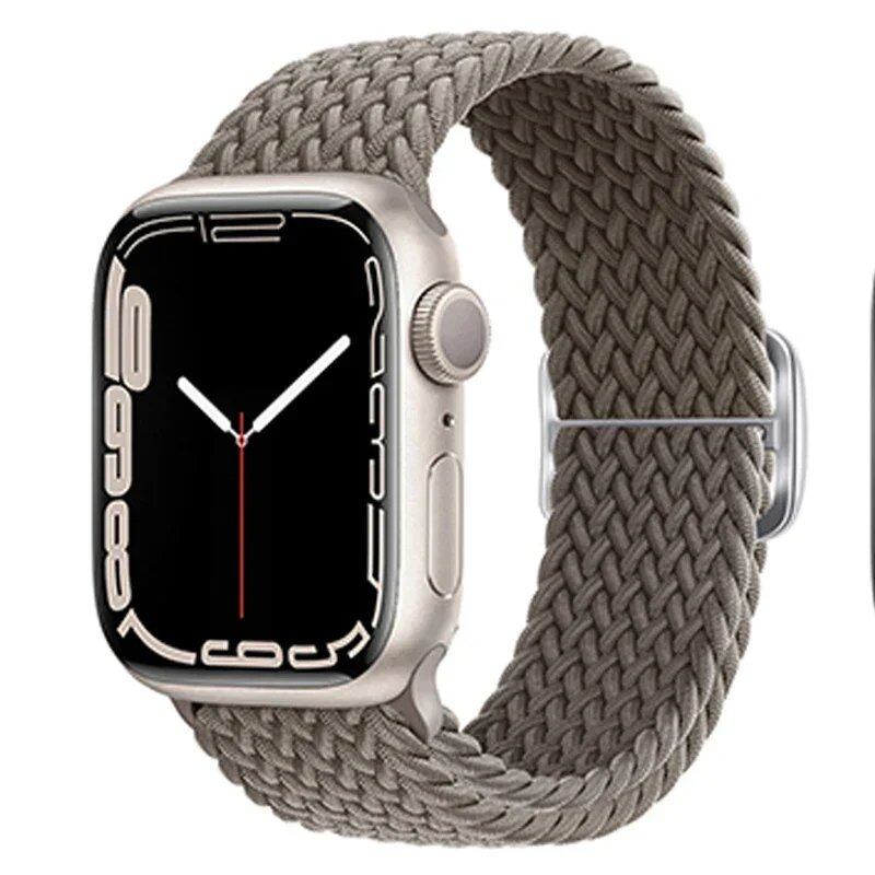 Apple Watch Ultra 2用ナイロンストラップ バンド 49mm 40mm 44mm 41mm 38mm 45mm 伸縮ブレイデッドループ リストバンド iWatch Series 9/8/7/6/SE/5/4対応 バンドカラー:mm 並行輸入品
