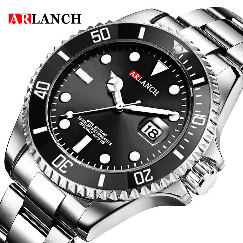 40mm Classic Red and Blue Circle Diving Series Business Stainless Steel Watch with Magnifying Glass Calendar, Quartz Movement, Men's, Color: 305, Parallel Import