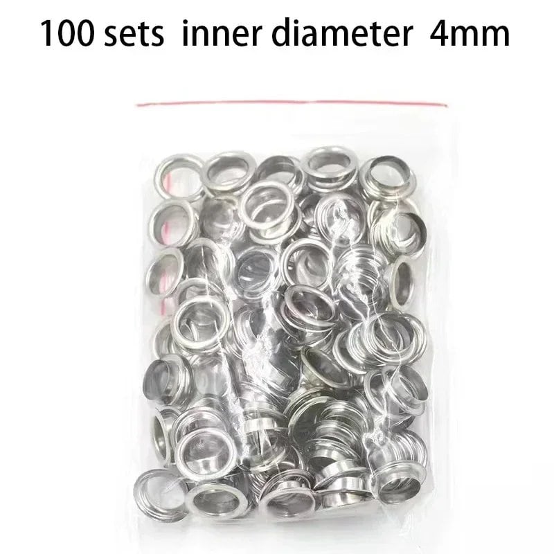 1/4-inch Grommet Eyelet Pliers Set (Includes 100 Metal Eyelets) Leather and Fabric Hole Punching Tool Kit (Imported)