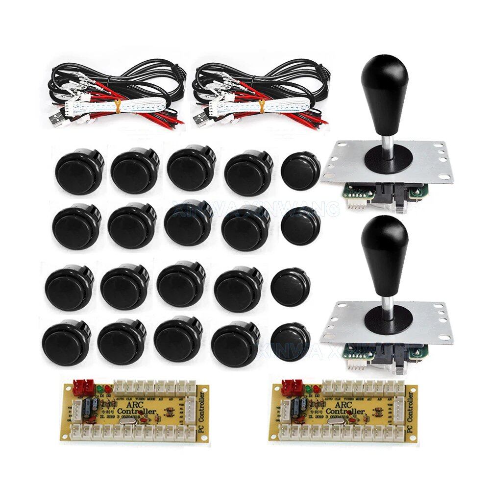 SANWA 8-Way Joystick, Zero Delay USB Controller, DIY Game Arcade Joystick Kit with 24/30mm Push Buttons, for PC and Raspberry Pi, Color: Imported
