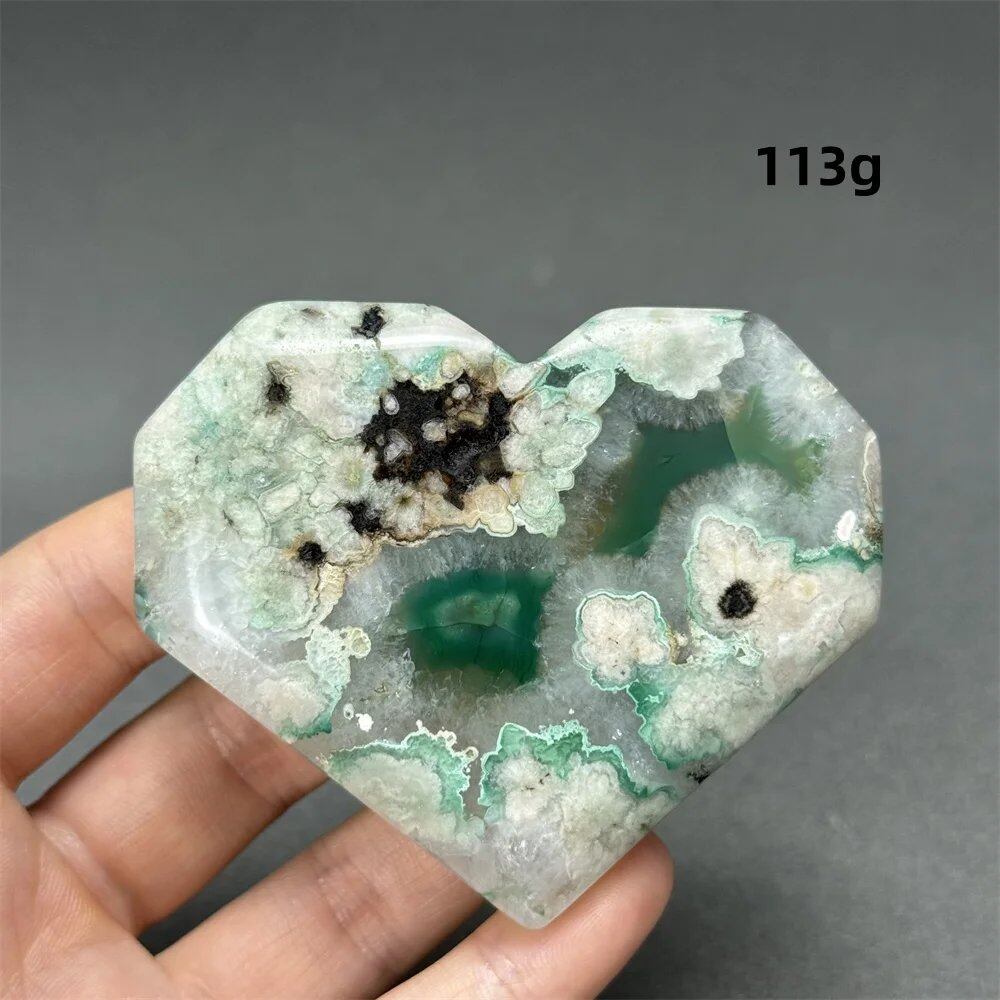 ナチュラルグリーン桜瑪瑙ハート形オーナメント 癒し・リラックス レイキヒーリング・瞑想 スピリチュアル ホームデコレーション ギフト 並行輸入品