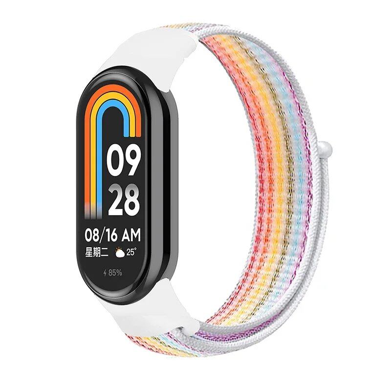 Xiaomi Mi Band 9/8/7/6/5/4/3 対応 ナイロンループストラップ NFCスマートウォッチ用交換バンド スポーツリストバンド サイズ:Mi Band 並行輸入品