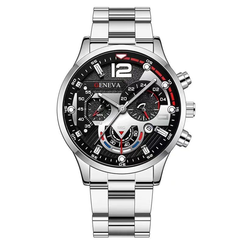 New Hot Watch Men's Stainless Steel Wristwatch, Luxury Quartz Calendar Business Watch, Parallel Import