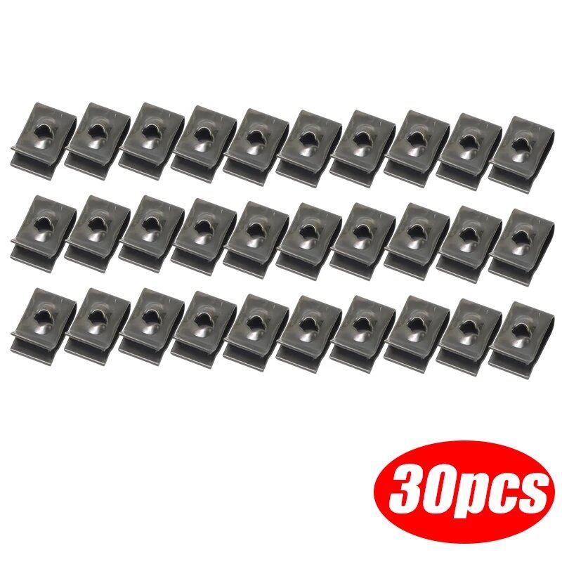 10/20/30/40 Pieces Car Screw Base U-Clips, Car Modification Fasteners, Metal Fender Bumper Protection Clips, Interior Accessories, Color Name: Parallel Import