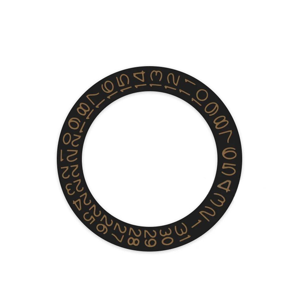 Round Calendar Disc with Date Display at 3 o'clock, Day Wheel Calendar Plate, and Date Disc for NH35 and NH36 Movements, Color: Black, Parallel Import