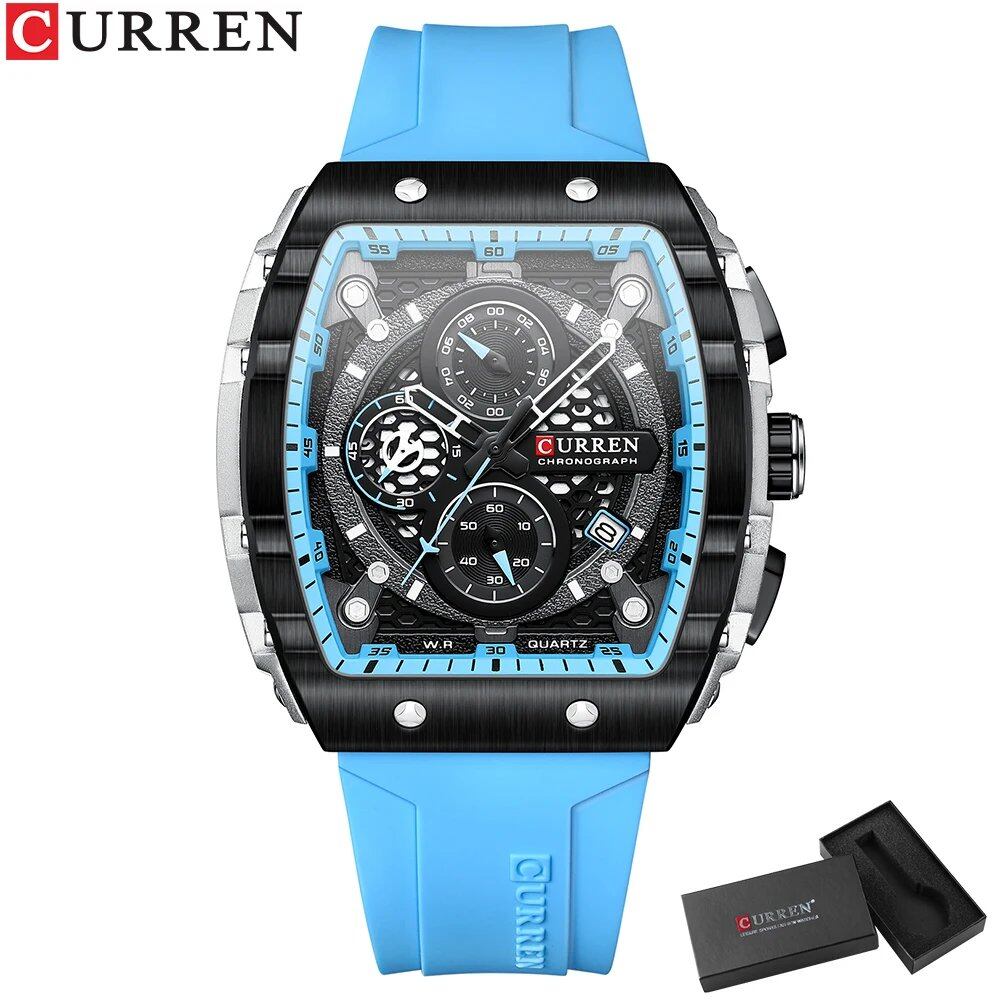 Karen Top Brand Men's Watch, Luxury Square Quartz Movement, Waterproof, Luminous Chronograph with Date Display; Ships from: Parallel Import