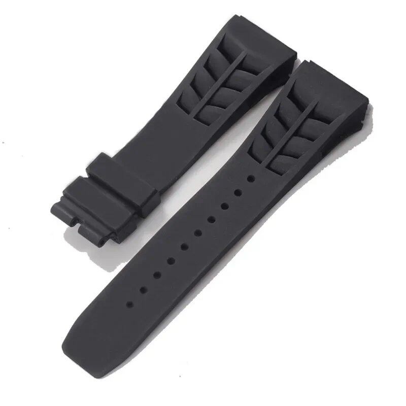 25mm Soft Silicone Band for Richard Mille RM53/055/011/050, Men's Waterproof and Sweatproof Rubber Wristband, Watch Accessories, Band Color: ; Band Width: 25mm, Parallel Import