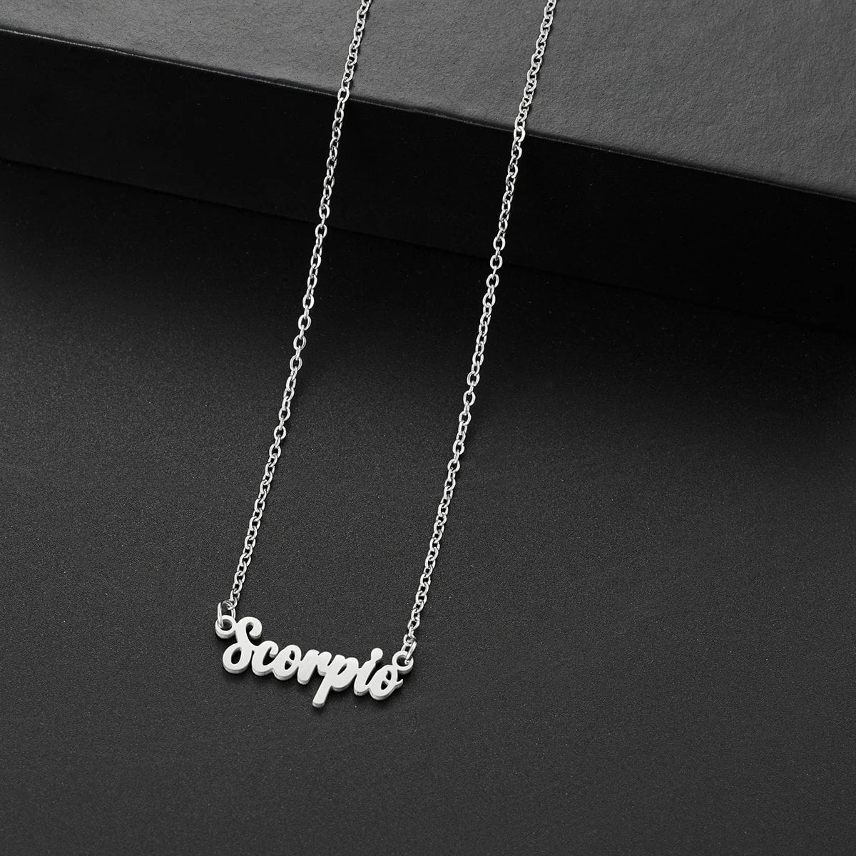Silver-colored stainless steel star and constellation chain necklace for women, constellation pendant, birthday gift, 45cm long; metal color, parallel import