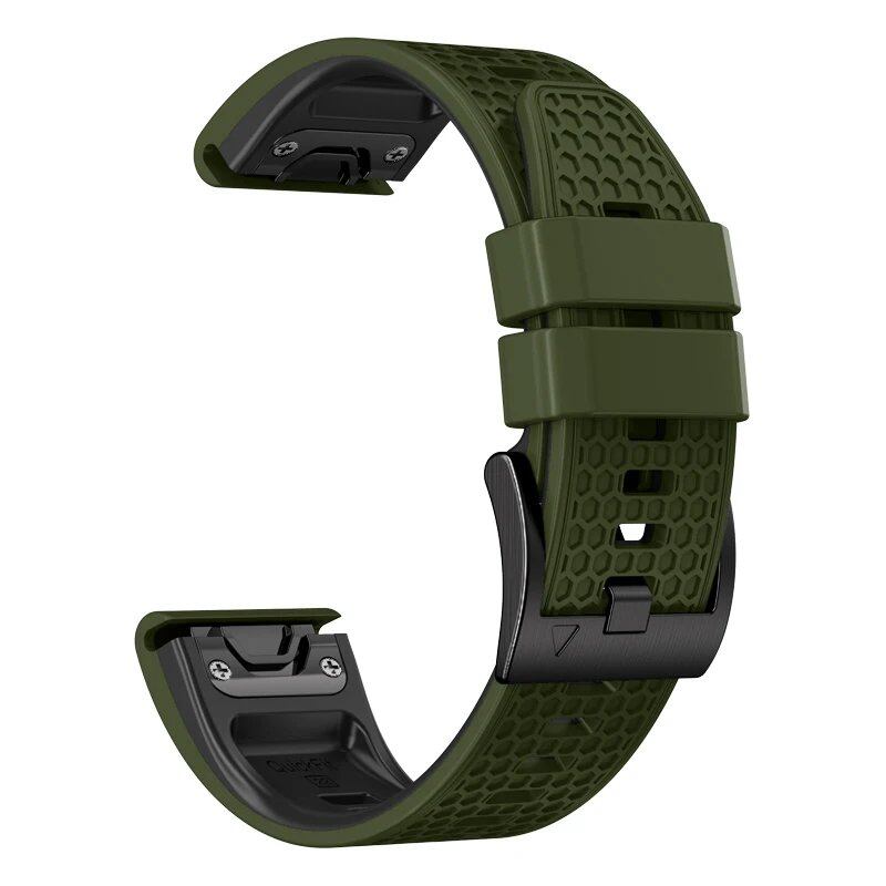 Compatible with Garmin Forerunner 965, 955, 945, 935 and Fenix 8, 7, 6, 5, 22mm and 26mm QuickFit Sport Silicone Wristbands, Band Color: mm, Parallel Import