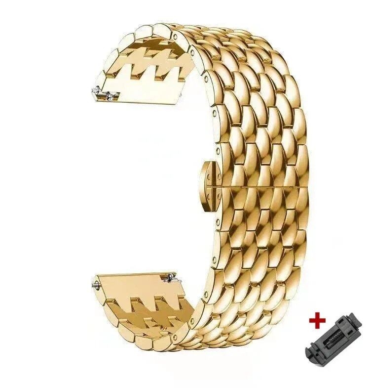 Stainless steel band for Samsung Galaxy Watch 6 (43mm, 47mm, 4, 42mm, 5, 40/44mm), 20mm, 22mm strap; Huawei Watch 4 Pro GT3 (46mm, 43mm) bracelet. Band color: mm; Ships from: Parallel import.