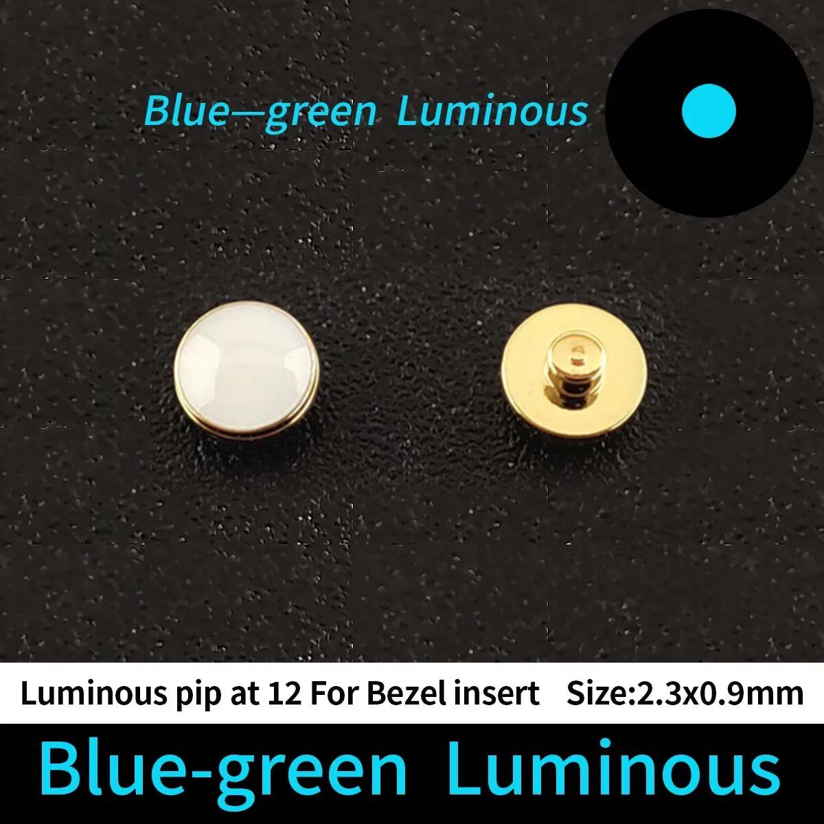 Green and Blue Luminous Spot for 12 o'clock Ceramic Bezel Insert; Ships from: Parallel Import