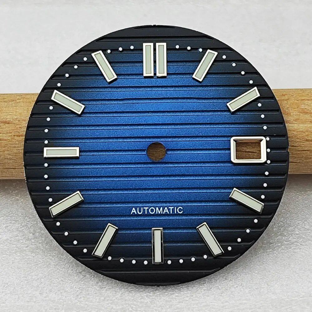 30.5mm Nautilus S Dial for NH35, Green Luminous Dial, NH35/NH36 Movement Accessory, Watch Repair Tool, Parallel Import