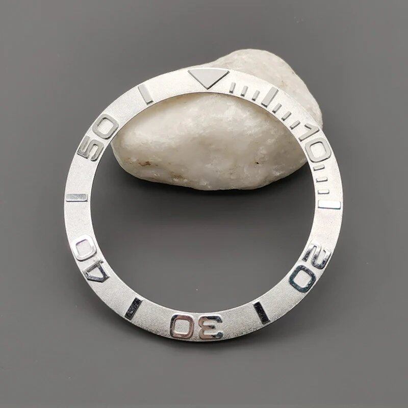 38mm x 30.6mm Curved Metal Bezel Insert Ring for SKX007, SKX009, SRPD, GMT, SUB, and Seamaster 300 Watch Cases, Repair Part, Parallel Import